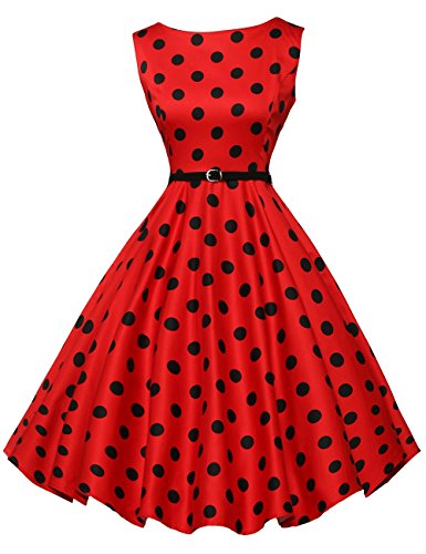 Polka Dot 1950's Vintage Wiggle Dresses A-Line Size XL F-7