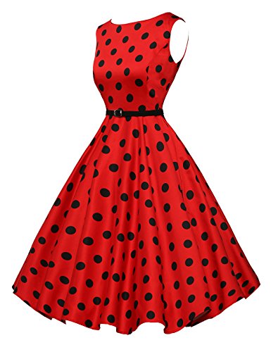 Polka Dot 1950's Vintage Wiggle Dresses A-Line Size XL F-7