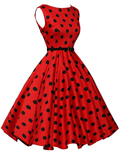 Polka Dot 1950's Vintage Wiggle Dresses A-Line Size XL F-7