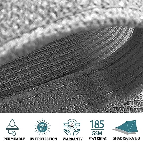 Shade&Beyond 16'x16'x16' Sun Shade Sail Triangle Canopy Light Grey Outdoor UV Sunshade Sail for Patio Yard Backyard Garden Lawn