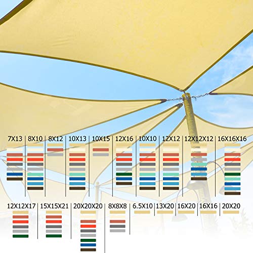 Shade&Beyond 16'x16'x16' Sun Shade Sail Triangle Canopy Light Grey Outdoor UV Sunshade Sail for Patio Yard Backyard Garden Lawn