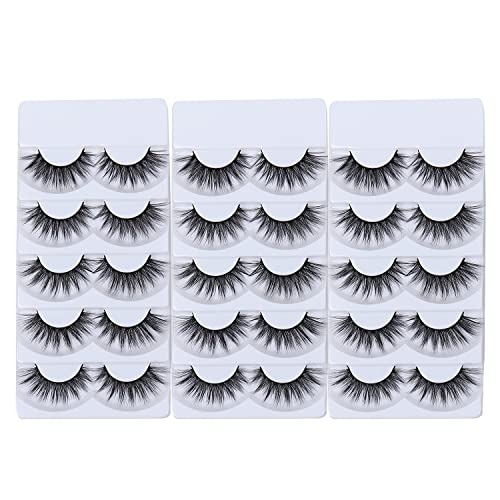 Wleec Beauty 3D Silk Lashes Handmade Dramatic False Eyelash Pack #3D/F15 (15 Pairs/3 Pack)