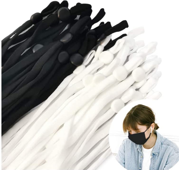 10 Black Braided Elastic Bands for Sewing and Crafting