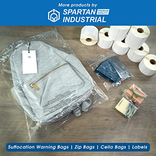 Spartan Industrial - 10â X 12â (100 Count) 2 Mil Clear Reclosable Zip Plastic Poly Bags with Resealable Lock Seal Zipper