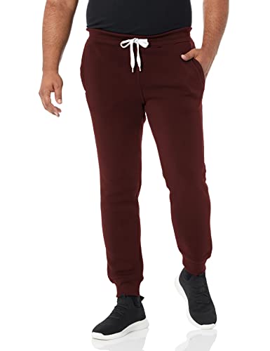 Southpole Men's Active Basic Jogger Fleece Pants, Burgundy, 2XL