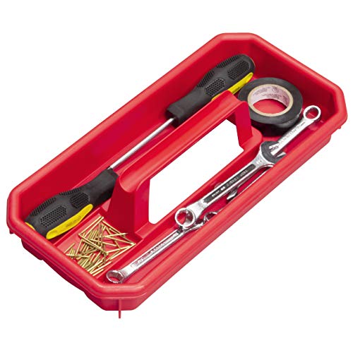 Red Plastic Toolbox with Removable Tray for Toys