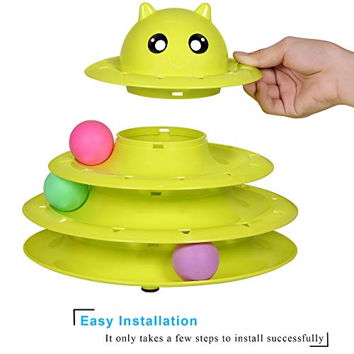 Interactive Cat Toy Roller with Colorful Balls - 3 Levels