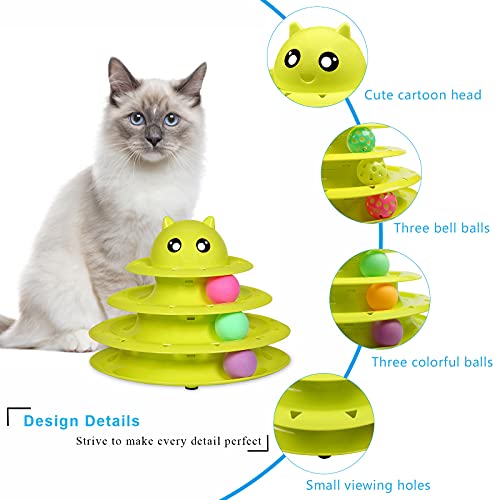 Interactive Cat Toy Roller with Colorful Balls - 3 Levels