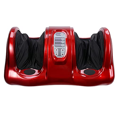 AW Shiatsu Foot Massager Kneading and Rolling Leg Calf Ankle with Remote Control Personal Home Health Care Red