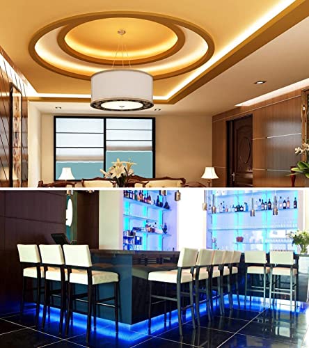 MINGER LED Strip Lights Kit, Waterproof 32.8ft 5050 RGB 300led Strips Lighting Flexible Color Changing Rope Lights with 44 Key IR Remote Ideal for Room, Home, Kitchen, Party, 12V/3A ETL Listed (2x5m)