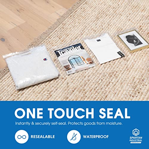 Spartan Industrial - 13â X 18â (100 Count) 2 Mil Clear Reclosable Zip Plastic Poly Bags with Resealable Lock Seal Zipper