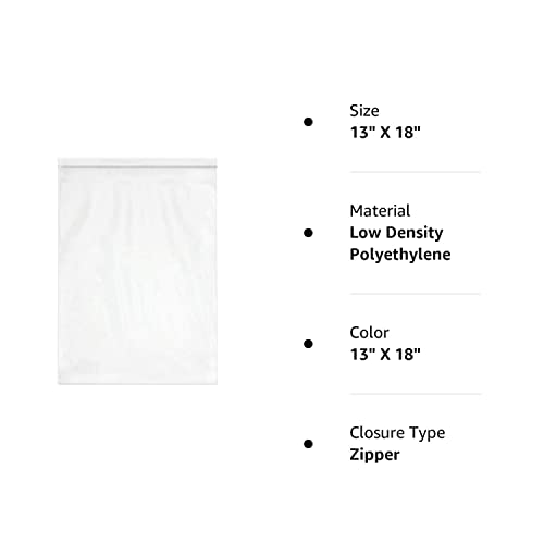 Spartan Industrial - 13â X 18â (100 Count) 2 Mil Clear Reclosable Zip Plastic Poly Bags with Resealable Lock Seal Zipper