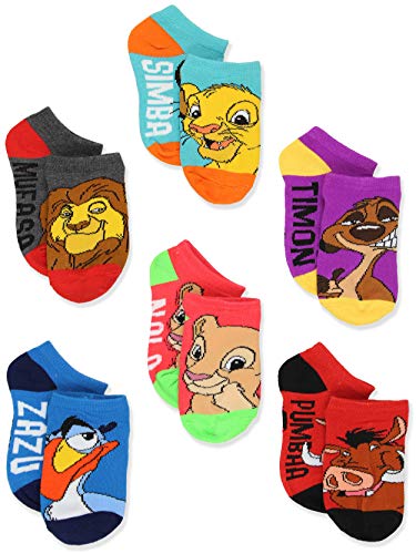 Disney The Lion King Boy's Girl's Toddler Teen Adult's 6 pack Socks Set (Shoe: 10-4 (Sock: 6-8), Blue/Multi)