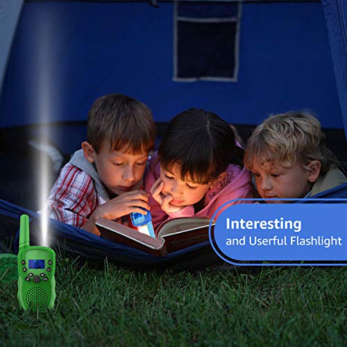 Kids Walkie Talkies with Detachable Lanyard and Flashlight