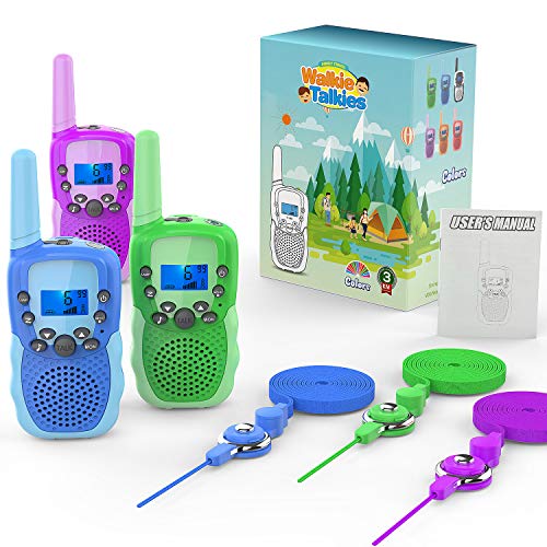 Kids Walkie Talkies with Detachable Lanyard and Flashlight