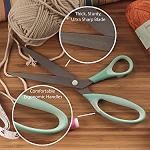 Titanium Softgrip Scissors Set - 10 Sets, Mint Green