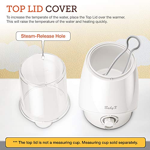 BabyX Fast Bottle Warmer For Breastmilk, Infant Formula, Baby Food Heater Quickly Warm and Sterilizer, Sanitize Pacifiers and Fits Most Bottle Size [Built-in Smart Temp. Controller]