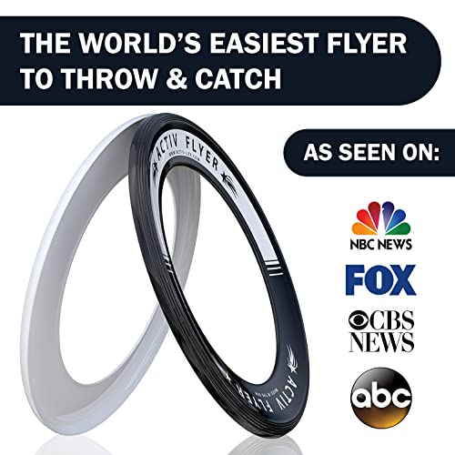 Activ Life Kid's Flying Rings [Black/White] 2 Pack - Best Water Toys for Summer Beach Games Gear Items and Swimming Pool - Sand Lawn Fun Outdoor Stuff - Outside Family Essentials
