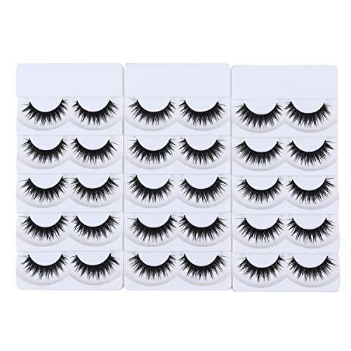 Wleec Beauty False Eyelash Pack Natural Strip Lashes Handmade Eyelashes Set #28 (15 Pairs/3 Pack)