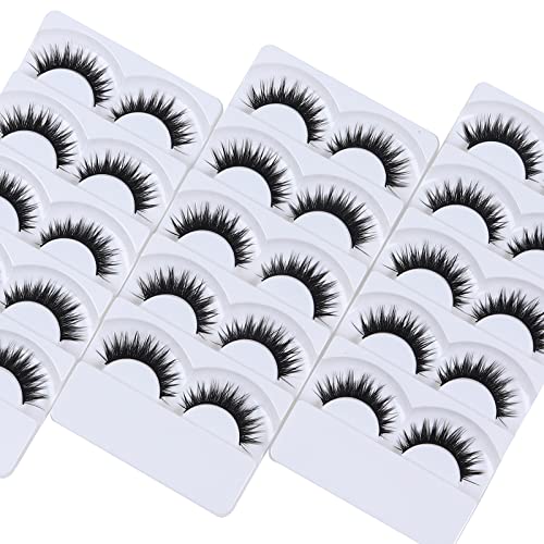 Wleec Beauty False Eyelash Pack Natural Strip Lashes Handmade Eyelashes Set #28 (15 Pairs/3 Pack)