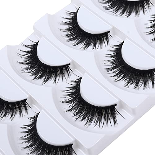 Wleec Beauty False Eyelash Pack Natural Strip Lashes Handmade Eyelashes Set #28 (15 Pairs/3 Pack)