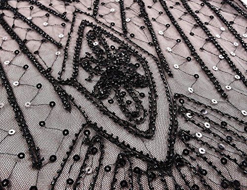 1920s Flapper Mermaid Dress - Pink Black - S