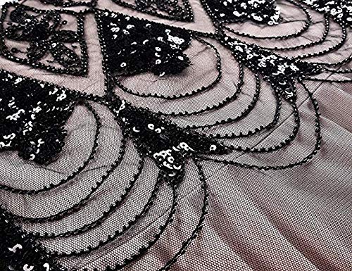 1920s Flapper Mermaid Dress - Pink Black - S