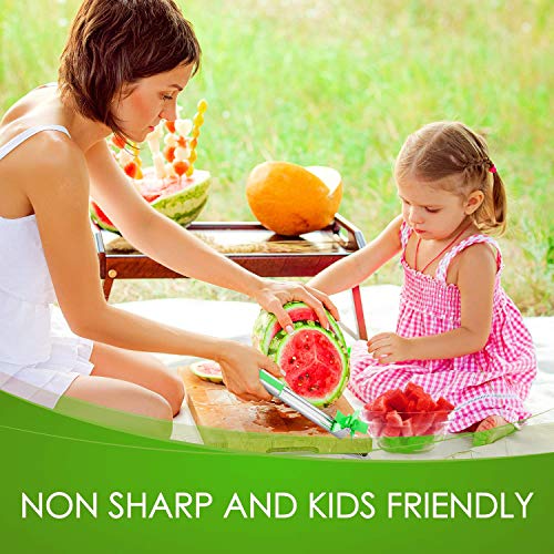 Watermelon Slicer Cutter Stainless Steel Windmill Watermelon Cutter Knife - Kids Fascinated Melon Cuber Cutting Tool - Carving and Cutting Utility Knife for Home Fruit Party - Cool Kitchen Gadgets