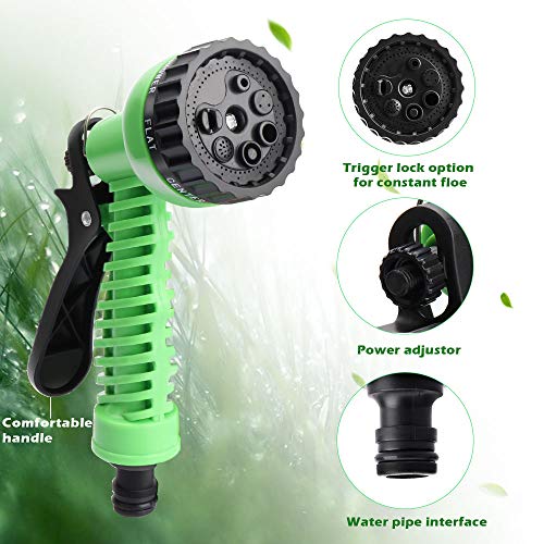 Sporgo Garden Hose 100ft Expandable Strongest Water Hose Extra Strength Fabric,Flexible Expanding Pressure Water Hose with 7 Functional Spray Nozzles for Garden Patio Lawn Car Washing (100)