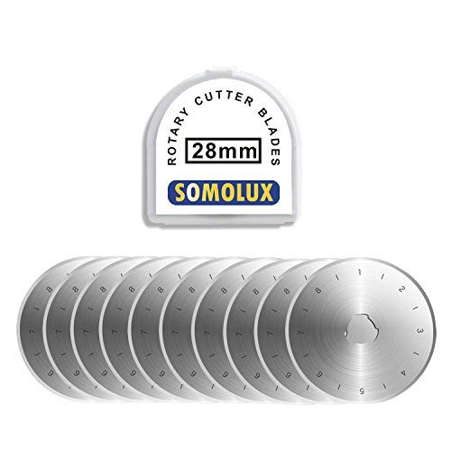 SOMOLUX 28mm Rotary Cutter Blades - 10 Pack