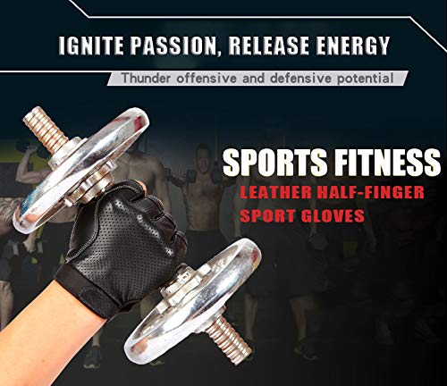 Men Women Teens PU Faux Leather Half Finger Gloves