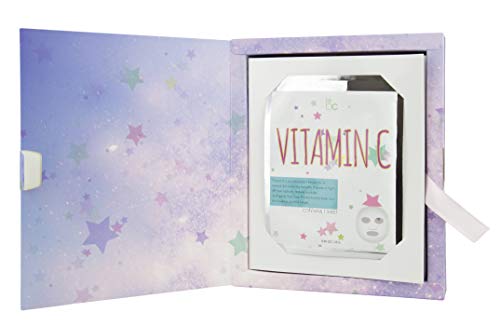 Beauty Concepts 5 Pack Face Mask, Face Sheet Masks Set Vitamin C, Collagen, Charcoal, Argan and Retinol Face Mask Kit and Gift Set, Facial Masks for Women