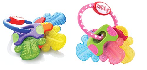 Nuby Gel Teether Keys in Blue and Pink