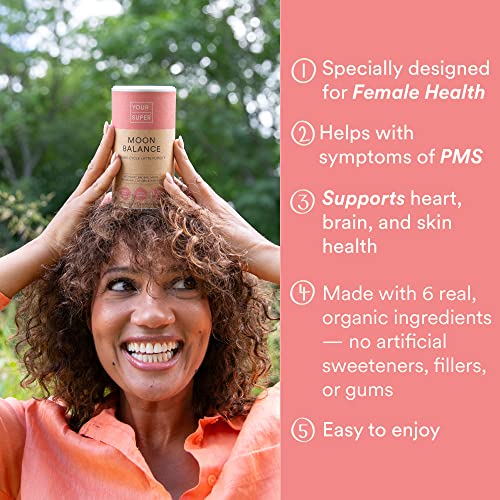 Your Super Moon Balance Superfood Mix - Improve Hormone Health Naturally, Reduce Mood Swings, PMS and Menopause - Organic Baobab, Maca, Hibiscus, Beetroot, Shatavari- 7.05 Ounces, 40 Servings