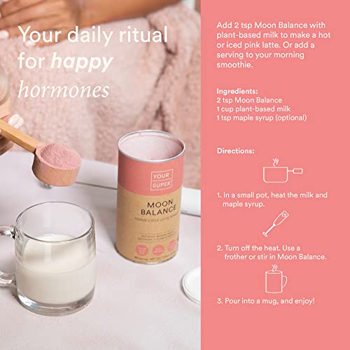 Your Super Moon Balance Superfood Mix - Improve Hormone Health Naturally, Reduce Mood Swings, PMS and Menopause - Organic Baobab, Maca, Hibiscus, Beetroot, Shatavari- 7.05 Ounces, 40 Servings