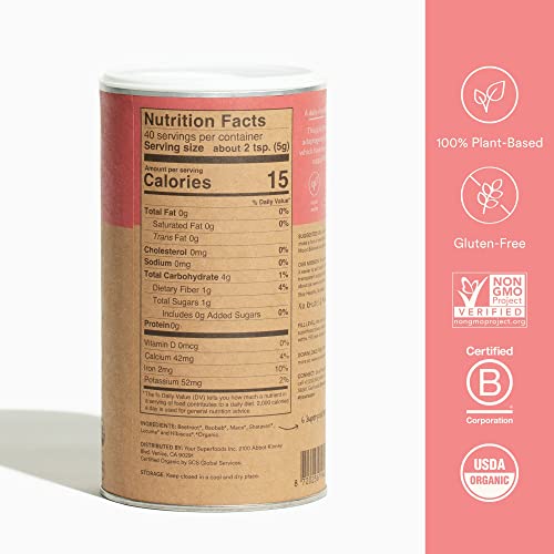 Your Super Moon Balance Superfood Mix - Improve Hormone Health Naturally, Reduce Mood Swings, PMS and Menopause - Organic Baobab, Maca, Hibiscus, Beetroot, Shatavari- 7.05 Ounces, 40 Servings