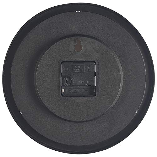 Bernhard Products Black Wall Clock Silent Non Ticking - 10 Inch Quality Quartz Battery Operated Round Easy to Read Home/Office/Classroom/School Clock
