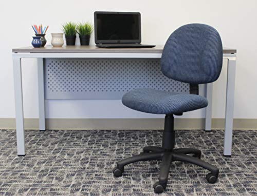 Boss Office Products Perfect Posture Delux Fabric Task Chair without Arms in Blue