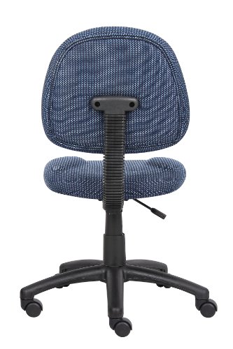 Boss Office Products Perfect Posture Delux Fabric Task Chair without Arms in Blue