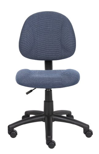 Boss Office Products Perfect Posture Delux Fabric Task Chair without Arms in Blue