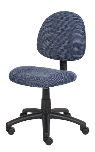 Boss Office Products Perfect Posture Delux Fabric Task Chair without Arms in Blue