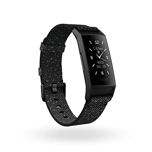 Fitbit Charge 4 Special Edition Fitness and Activity Tracker with Built-in GPS, Heart Rate, Sleep & Swim Tracking, Black/Granite Reflective, One Size (S &L Bands Included)