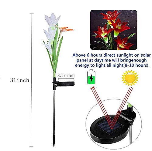 Solar Powered Outdoor Decorative Lights with Lily Flower and Butterfly