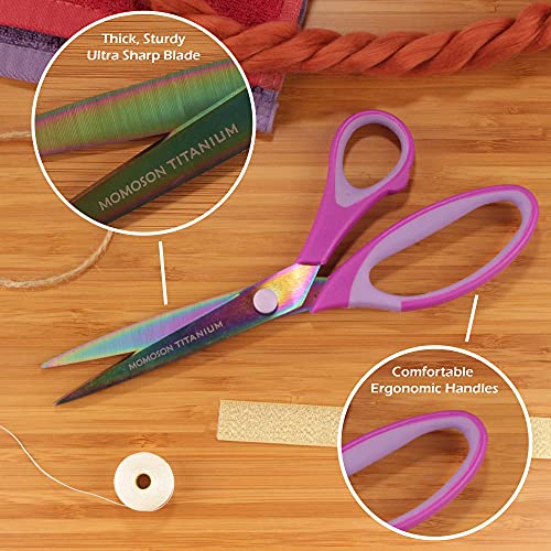 BambooMN Titanium Softgrip Scissors Set - 10 Sets, Purple