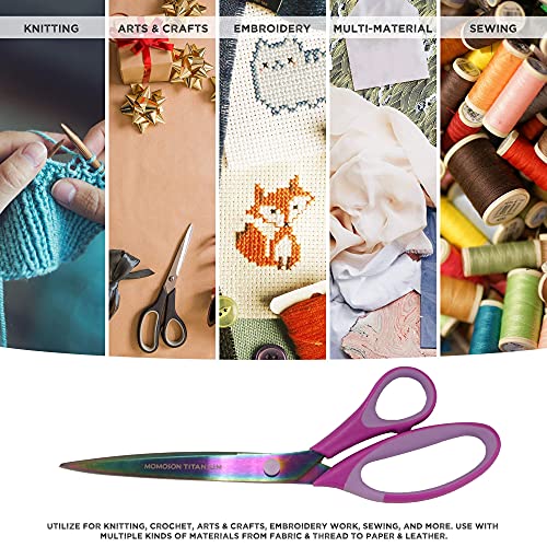 BambooMN Titanium Softgrip Scissors Set - 10 Sets, Purple