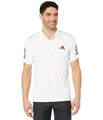 adidas Men's Club 3-Stripes Tennis Polo Shirt, White/Black, Large