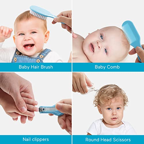 Baby Healthcare and Grooming Kit, 18 in 1 Baby Electric Nail Trimmer Set, Lupantte Nursery Care Kit, Baby Thermometer, Medicine Dispenser, Baby Comb, Brush, Nail Clippers, etc. Baby Shower Gifts.