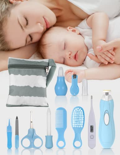 Baby Healthcare and Grooming Kit, 18 in 1 Baby Electric Nail Trimmer Set, Lupantte Nursery Care Kit, Baby Thermometer, Medicine Dispenser, Baby Comb, Brush, Nail Clippers, etc. Baby Shower Gifts.