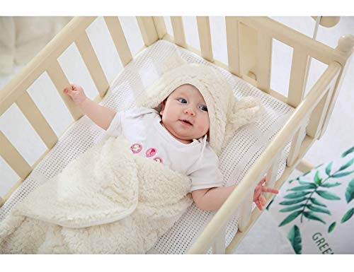 XMWEALTHY Cute Newborn Baby Boys Girls Blankets Plush Swaddle Blankets White