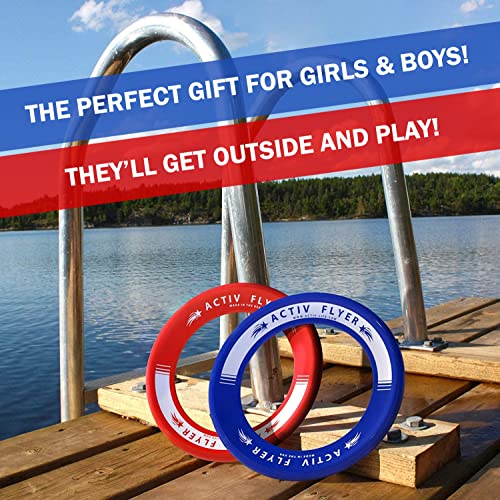 Activ Life Frisbee Rings for Kids [Red/Blue] Fun for Christmas Stocking Stuffers, Birthday Presents Cool Xmas & Top Bday Toys for 4 Year Old Boy & Girls - Top Outdoor Games Children Love to Play